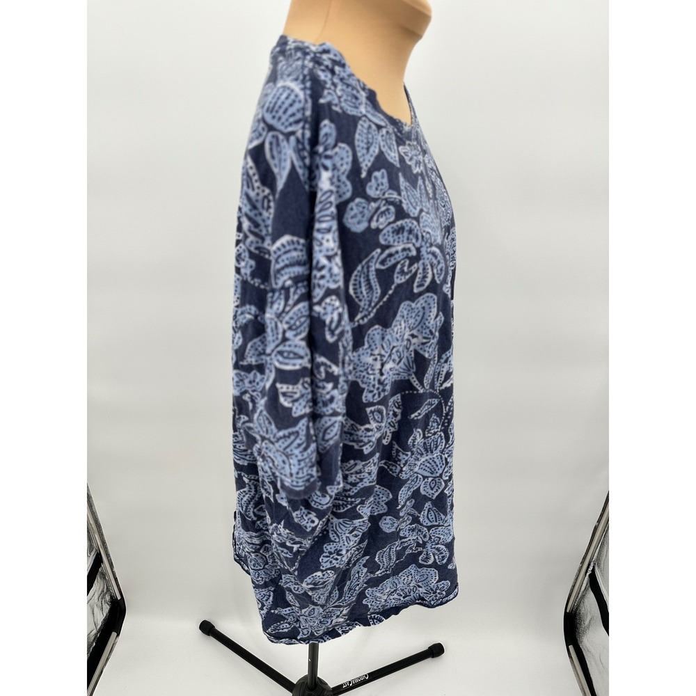 We The Free Floral Print Cotton T Shirt Blue White Women's Size M - Picture 5 of 10